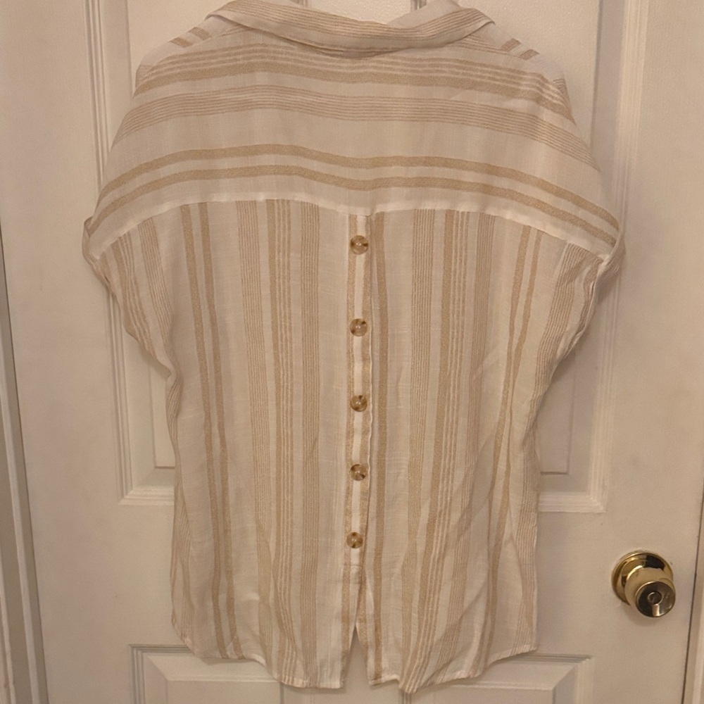 Striped Beige and white Blouse - Picture 6 of 6